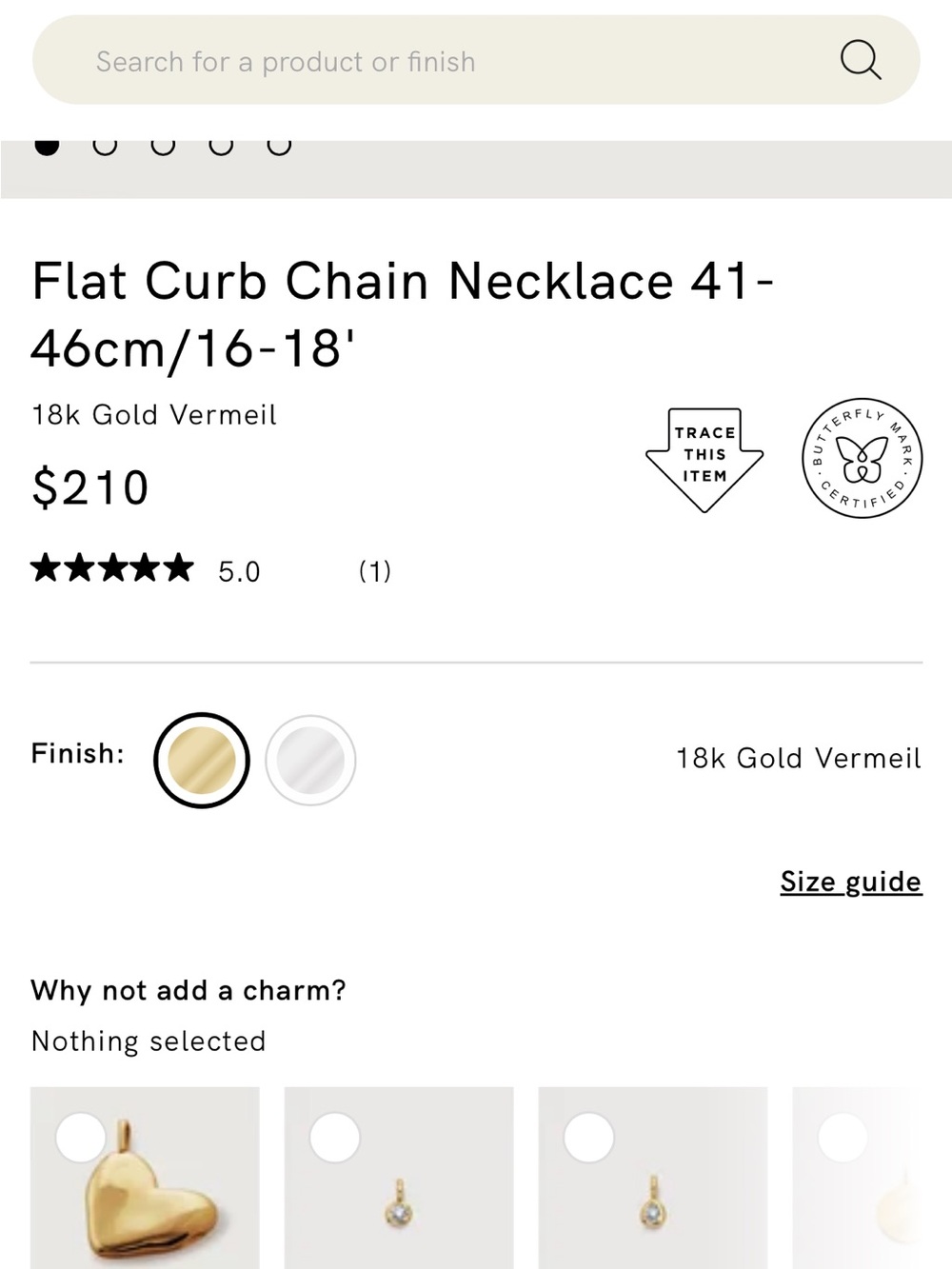 Monica Vinader Gold Flat Curb Chain Necklace - Picture 2 of 10